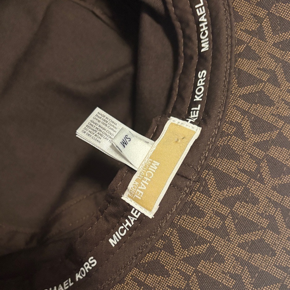 Michael Kors Brown Monogram Bucket Hat - Picture 3 of 6